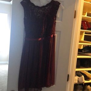 David’s Bridal 2 shoulder Bridesmaid dress.